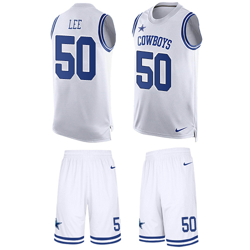Nike Cowboys #50 Sean Lee White Men's Stitched NFL Limited Tank Top Suit Jersey - Click Image to Close